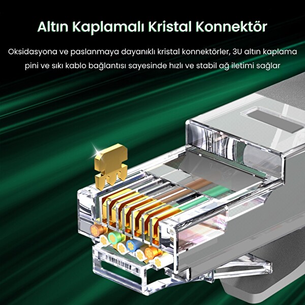 VegGieg Cat6e 1000Mbps UTP RJ45 Gigabit Ethernet Kablosu - 3 M