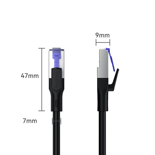 VegGieg Cat7 10Gbps Gigabit 600Mhz FTP RJ45 Ethernet Kablosu 1.5 M