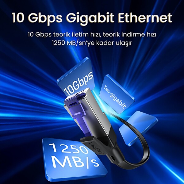 VegGieg CAT7 10Gbps Gigabit 600Mhz FTP RJ45 Flat Ethernet Kablosu 5 Metre