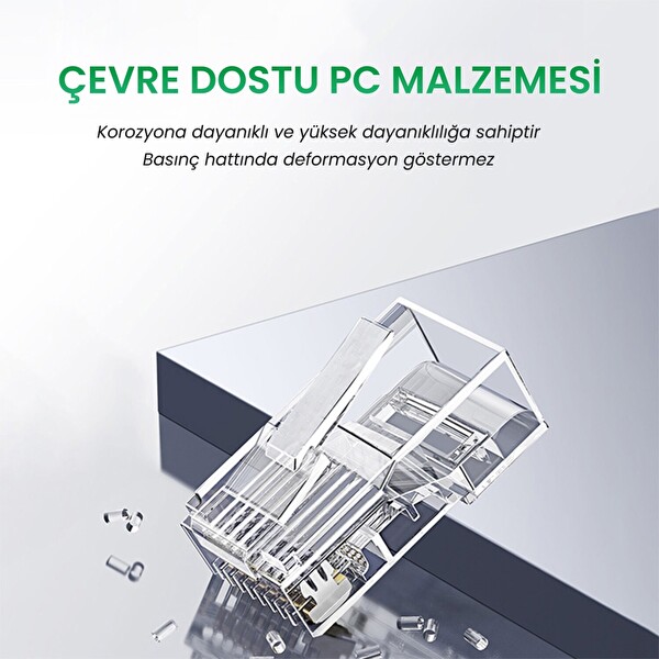 VegGieg CAT 6E - RJ45 Jack 8P8C Altın Kaplama Ethernet Konnektörü - 102 Adet