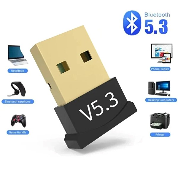 Hadron HD9007 Bluetooth Dongle PC USB V5.3 Kablosuz Adaptör PC Laptop için Bluetooth Alıcı