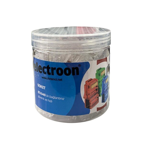 Electroon CAT6 EZRJ45 8P/8C Açık Uçlu Soket Şeffaf 100 Adet