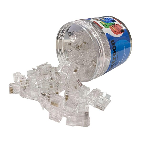 Electroon CAT6 EZRJ45 8P/8C Açık Uçlu Soket Şeffaf 100 Adet