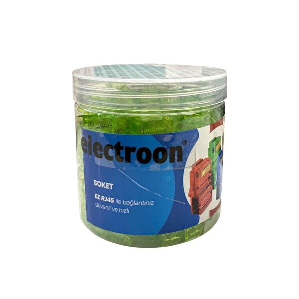 Electroon CAT6 EZRJ45 8P/8C Açık Uçlu Soket Yeşil 100 Adet