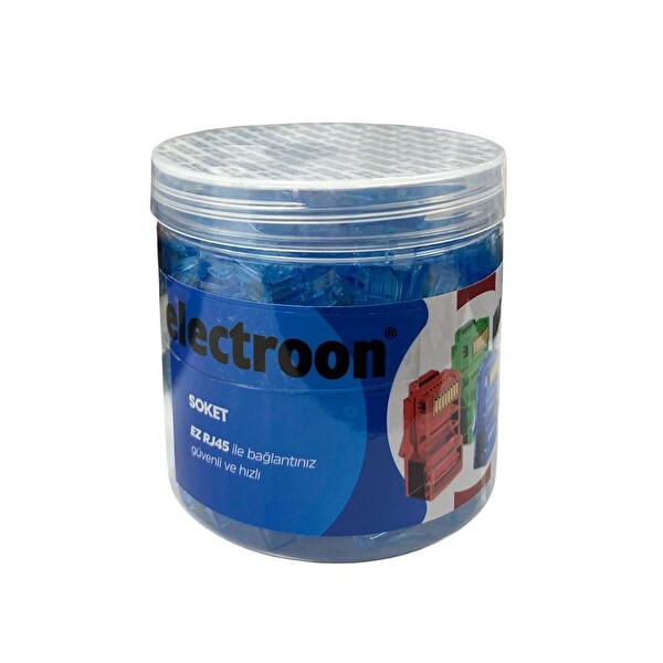 Electroon CAT6 EZRJ45 8P/8C Açık Uçlu Soket Mavi 100 Adet