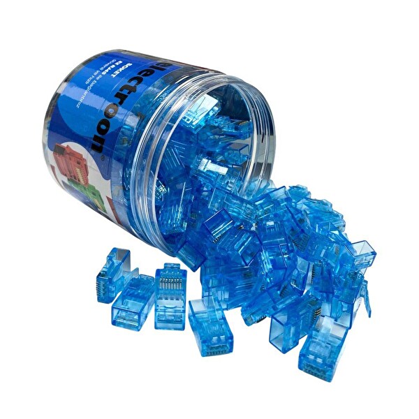 Electroon CAT6 EZRJ45 8P/8C Açık Uçlu Soket Mavi 100 Adet