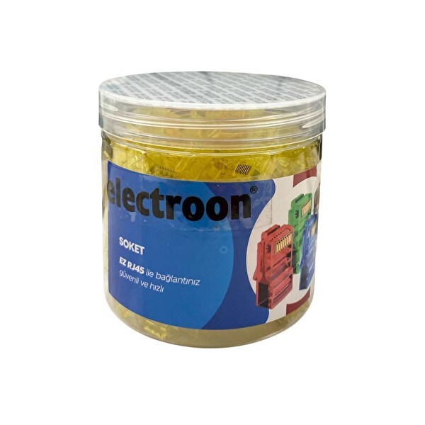 Electroon CAT6 EZRJ45 8P/8C Açık Uçlu Soket Sarı 100 Adet