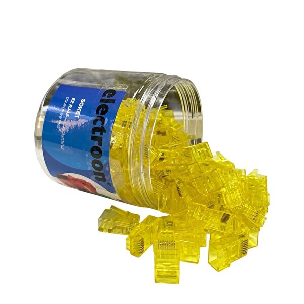 Electroon CAT6 EZRJ45 8P/8C Açık Uçlu Soket Sarı 100 Adet