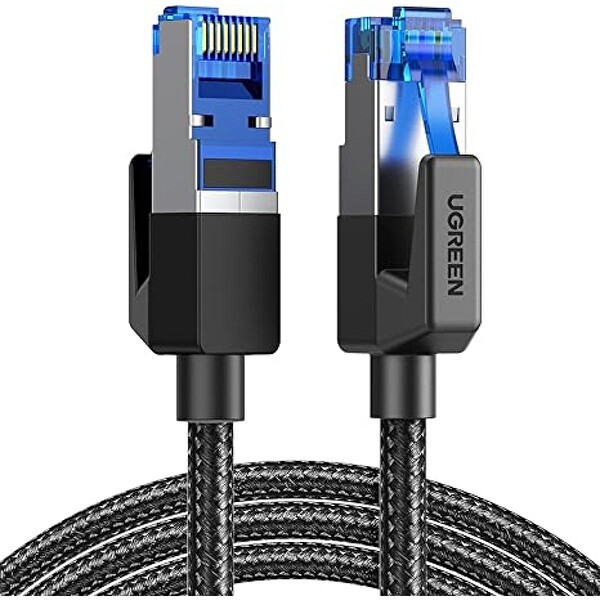 Ugreen 30800 NW153 Cat8 2000MHz Stabil Bant 40GB-s 20 M Yüksek Ağ Hızı Örgülü Ethernet Kablosu