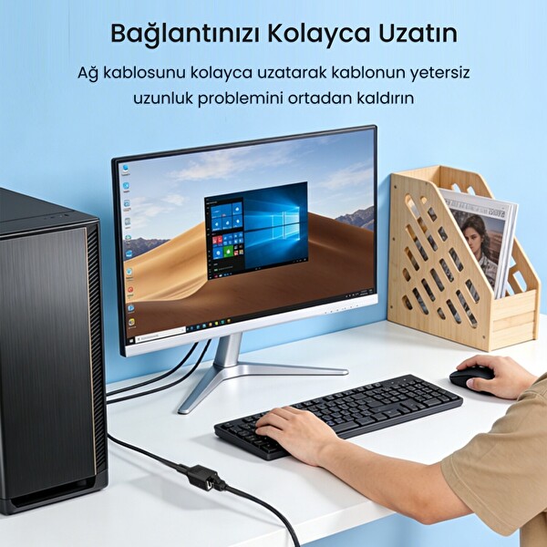 VegGieg Cat6 1000Mbps Gigabit FTP RJ45 Ethernet Ağ Uzatma Kablosu 50CM