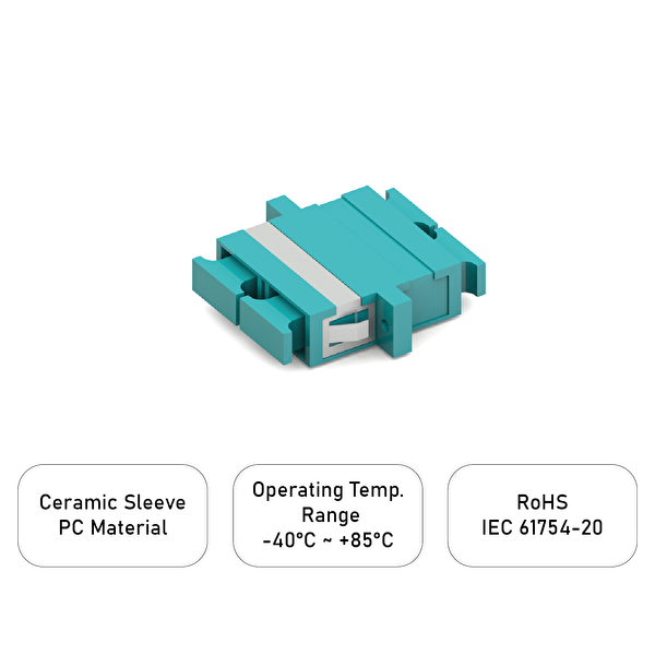 Alfafonet SC/PC Dubleks Multimode OM3 Fiber Optik Adaptör 1 Paket - 25 Adet