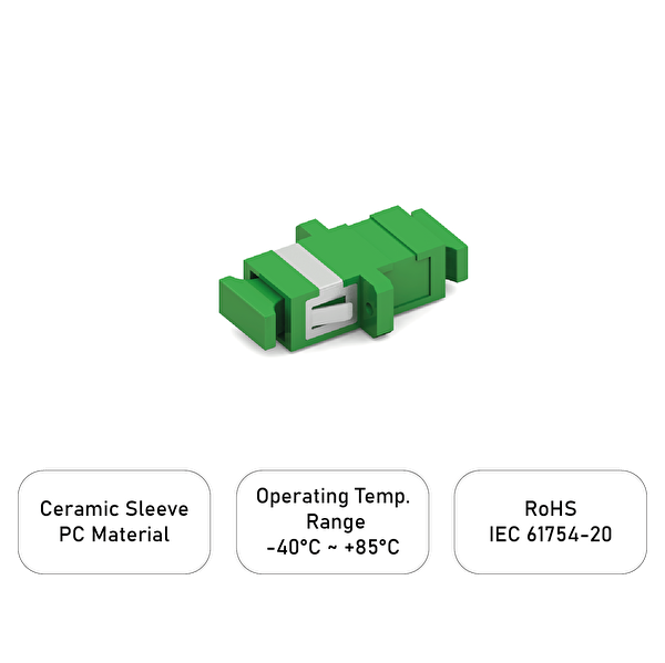 Alfafonet SC/APC Simpleks Singlemode Fiber Optik Adaptör 1 Paket - 25 Adet