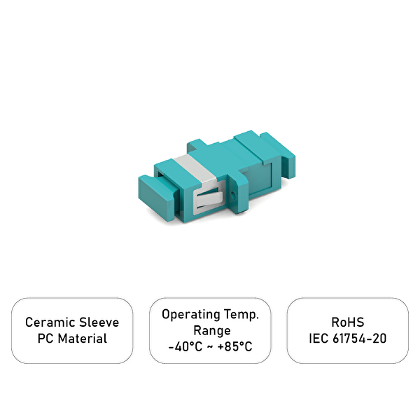 Alfafonet SC/PC Simpleks Multimode OM3 Fiber Optik Adaptör 1 Paket - 25 Adet