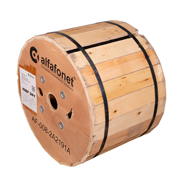 Alfafonet 8 Core Single Loose Tube Fiber Optik Kablo 2 KM Makara