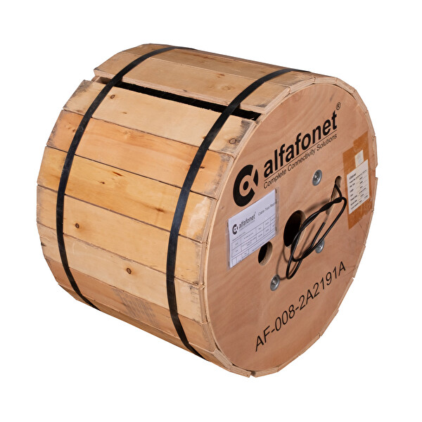 Alfafonet 8 Core Single Loose Tube Fiber Optik Kablo 2 KM Makara