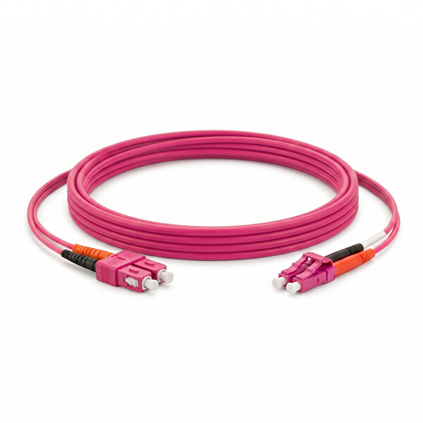 Alfafonet SC/PC-LC/PC Multimode OM4 Dupleks 3 Metre Fiber Patch Cord