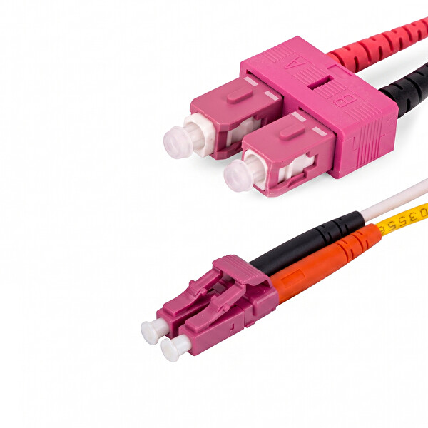 Alfafonet SC/PC-LC/PC Multimode OM4 Dupleks 3 Metre Fiber Patch Cord