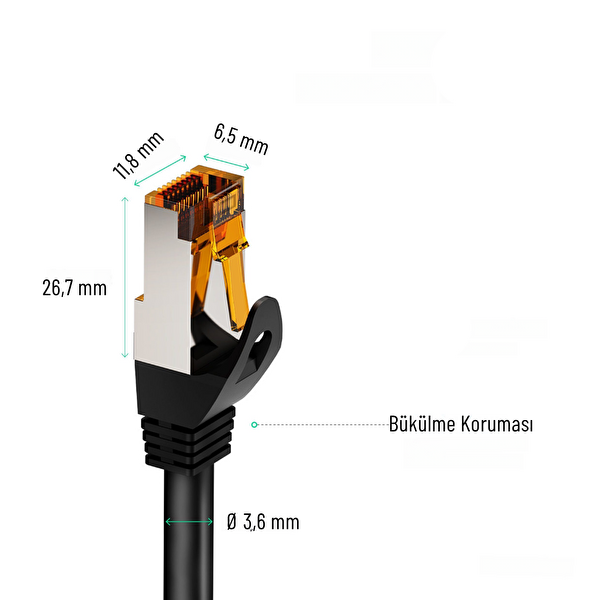 7,50 Metre CAT6 Kablo Dış Ortam Açıkhava Ethernet Network LAN Kablosu