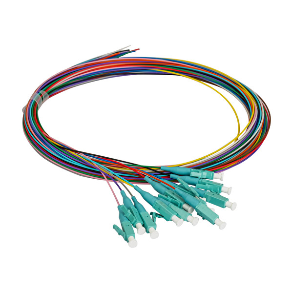 Alfafonet LC/PC Multimode Loose Buffer OM3 2 Metre Fiber Optik Pigtail 12 Renk