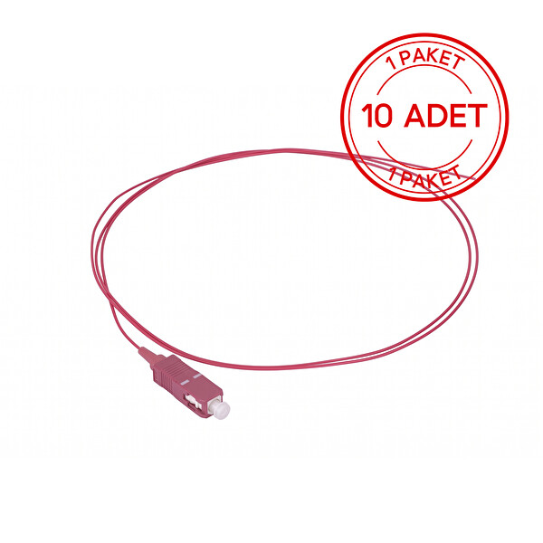 Alfafonet SC/PC Multimode Tight Buffer OM4 1 Metre Fiber Optik Pigtail 1 Paket - 10 Adet