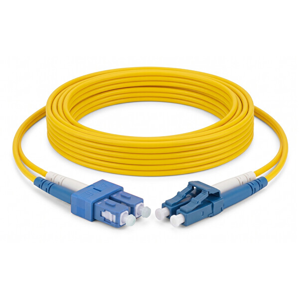 Alfafonet SC/UPC-LC/UPC Singlemode Dupleks 10 Metre Fiber Patch Cord
