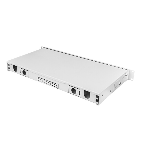 Alfafonet OptiSlide 24 Port SC-DX/LC-QD 1RU Rack Tipi Açık Gri Fiber Optik Patch Panel