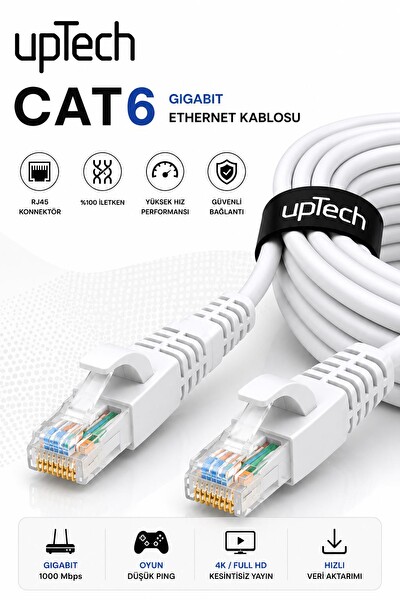 Uptech CAT6 Ethernet RJ45 LAN İnternet Modem Router Bilgisayar Kablosu - 2 Metre
