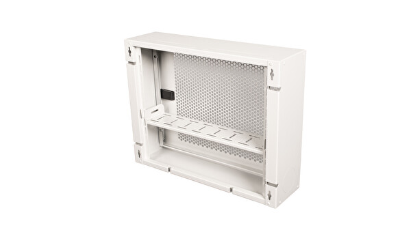 Alfafonet WiFi Box 450 Serisi 450x120x350 MM Mat Beyaz Perfore Metal Kapak Montajlı Duvar Tipi Modem ve WiFi Kutusu