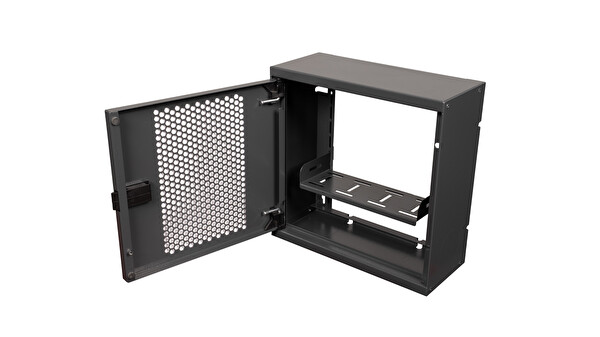 Alfafonet WiFi Box 280 Serisi 280x120x280 MM Antrasit Gri Perfore Metal Kapak Montajlı Duvar Tipi Modem ve WiFi Kutusu