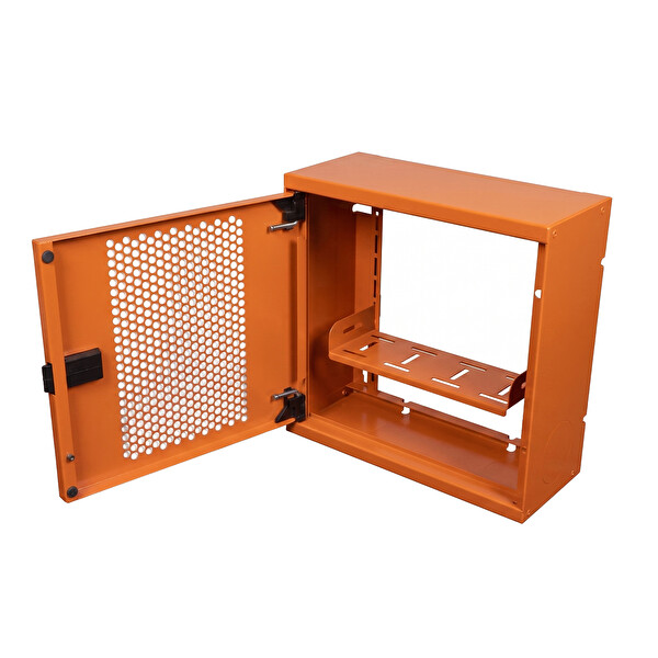Alfafonet WiFi Box 280 Serisi 280x120x280 MM Turuncu Perfore Metal Kapak Montajlı Duvar Tipi Modem ve WiFi Kutusu