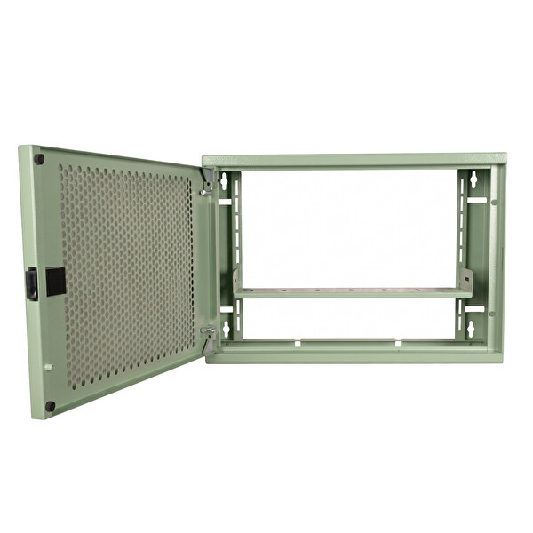 Alfafonet WiFi Box 400 Serisi 400x120x280 MM Yeşil Perfore Metal Kapak Montajlı Duvar Tipi Modem ve WiFi Kutusu