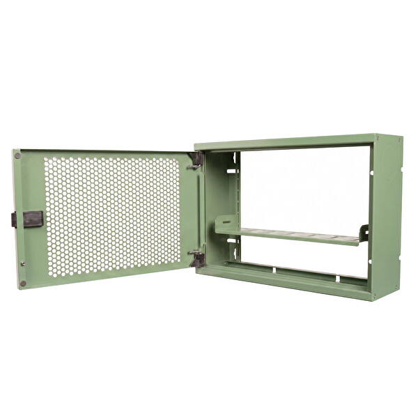 Alfafonet WiFi Box 400 Serisi 400x120x280 MM Yeşil Perfore Metal Kapak Montajlı Duvar Tipi Modem ve WiFi Kutusu