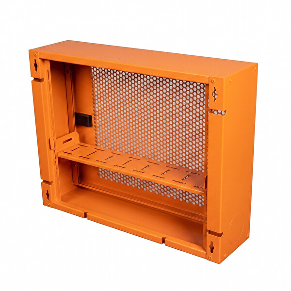 Alfafonet WiFi Box 450 Serisi 450x120x350 MM Turuncu Perfore Metal Kapak Montajlı Duvar Tipi Modem ve WiFi Kutusu