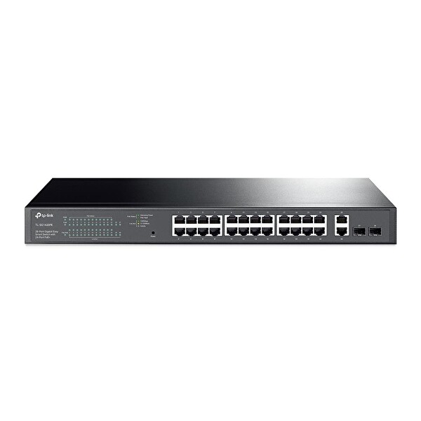 TP-Link TL-SG1428PE 24 Port Gigabit + 2 Port Gigabit SFP/RJ45 Uplink Yönetilebilir 250W PoE Rackmount Switch