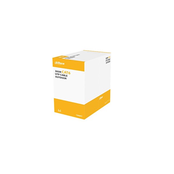 Dahua PFM922-6UN Cat6 U/UTP 23AWG CCA PE Outdoor Ethernet Kablosu 305 M Siyah