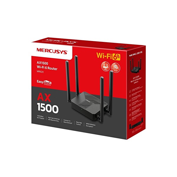 Mercusys MR62X AX1500 Çift Bant Wi-Fi 6 Router