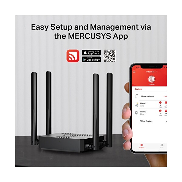 Mercusys MR62X AX1500 Çift Bant Wi-Fi 6 Router