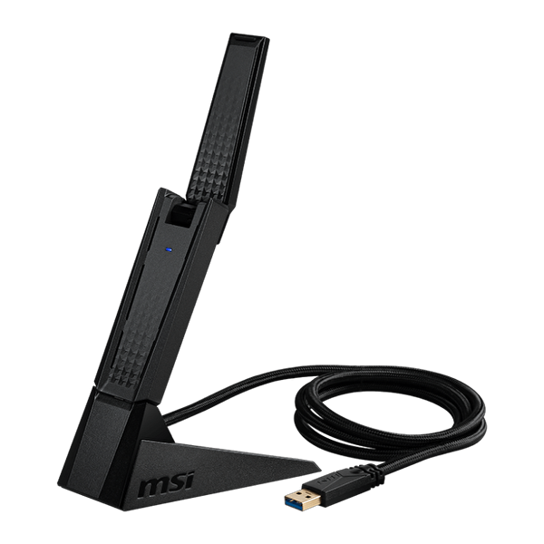 MSI AXE5400 5400 Mbps 2.4GHz/5GHz/6GHz WiFi 6E USB Adaptör