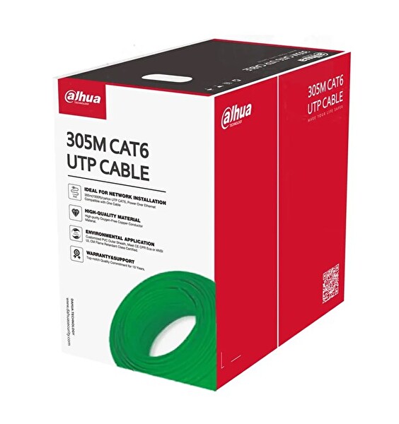 Dahua CAT6 UTP Saf Bakır 305 M -Yeşil