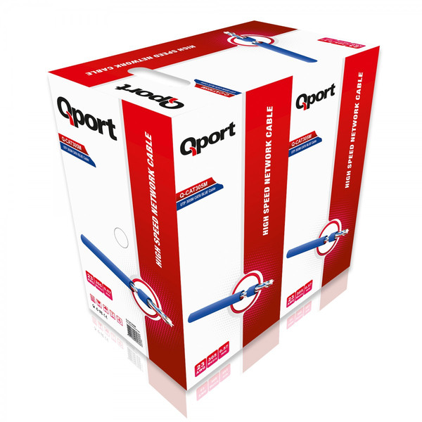 Qport Q-CAT6M UTP 305M UTP 23AWG Mavi Network Kablo