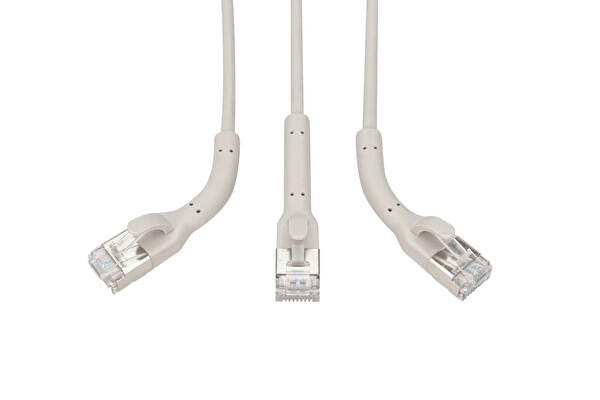 Cat 6A F-FTP Bükülebilir Patch Kablo 0.30 Metre Gri AWG 32/7