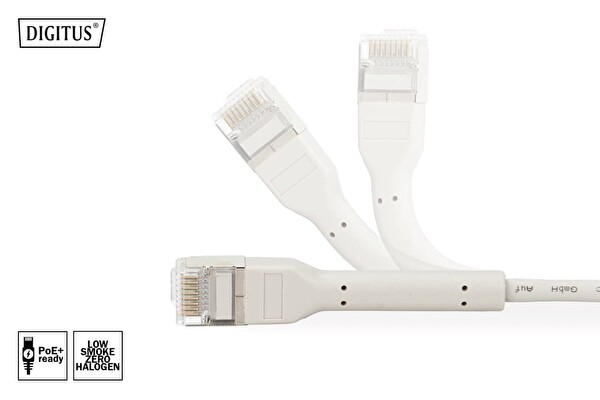 Cat 6A F-FTP Bükülebilir Patch Kablo 0.30 Metre Gri AWG 32/7