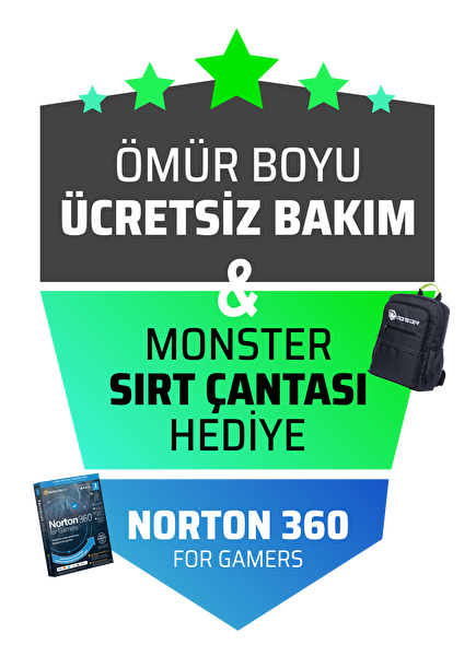 Monster Abra A5 V17.2.3 Intel Core i5 11400H 16 GB RAM 500 GB SSD RTX3050TI FreeDOS FHD Laptop
