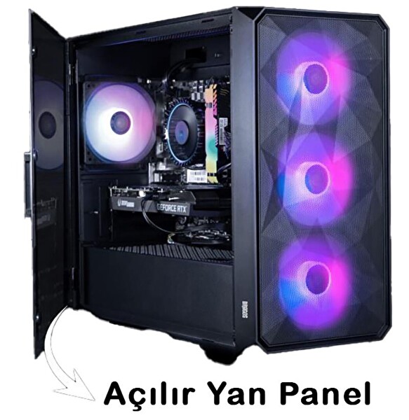 GamingPlus AGSX43 Ryzen 5 5600 16 GB DDR4 RAM 512 GB NVMe SSD MSI 8 GB RTX 4060 FreeDOS Masaüstü Oyun Bilgisayarı