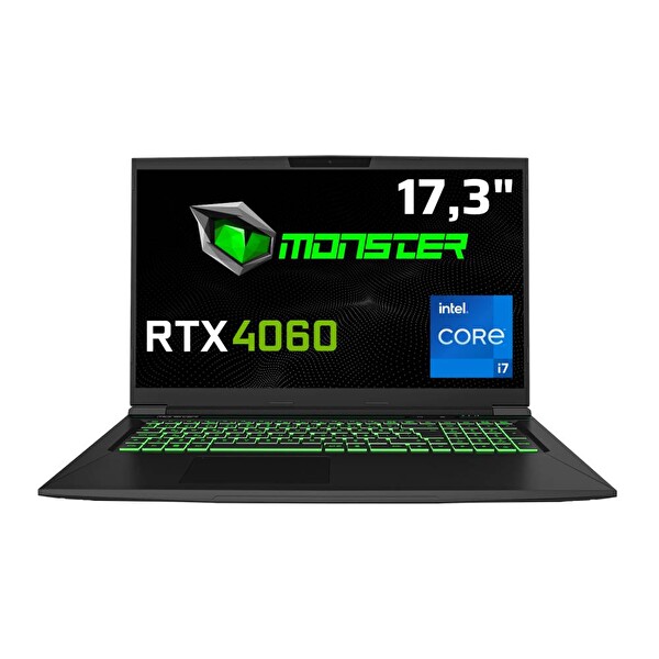 Monster Monster Tulpar T7 V20.8.8 Intel Core i7 12700H 64 GB RAM 1 TB SSD 8 GB RTX 4060 FreeDOS 17,3" FHD 144 Hz Oyun Bilgisayarı