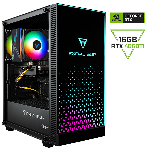 Casper
										Casper Excalibur E65H.127F-BFD0X-0HD Intel Core i7-12700F 16GB RAM 1TB NVME SSD 16GB RTX4060TI Freedos