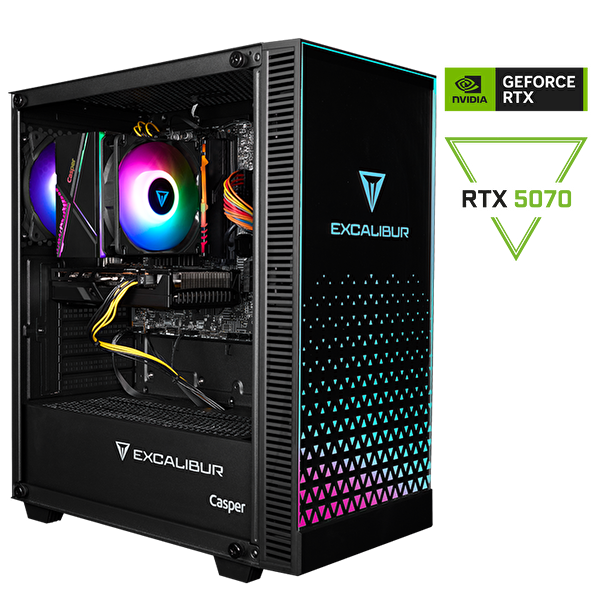 Casper Excalibur E65H.147F-EF70X-0HD Intel Core I7-14700F 64GB RAM 1TB NVME SSD RTX5070 Freedos