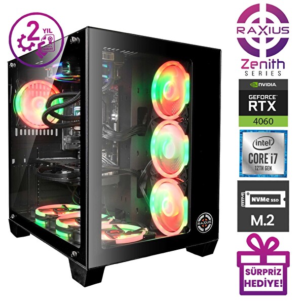 Raxius Zenith Z1 i7 4060-127F09 i7-12700F 16 GB RAM 512 GB SSD RTX4060 W11P Gaming Masaüstü Bilgisayar