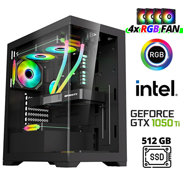 Xaser XSR981 i5 4590 16 GB RAM 512 GB SSD 4GB GTX1050 Ti Ekran Kartı FreeDOS Masaüstü Oyuncu Bilgisayarı