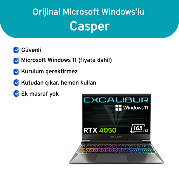 Casper Excalibur G870 i7-13620H 16GB 1TB RTX4050 15.6